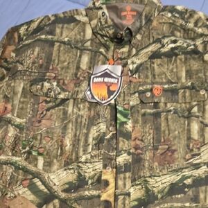 Green and Brown Lightweight Camouflage Shirt Jacket